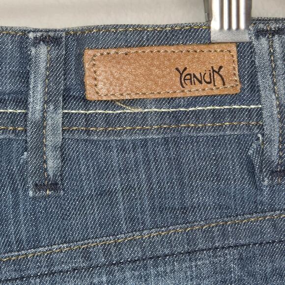 YANÜK Denim Knee-Length Skirt with Front Slit Size 10 NWOT - Picture 7 of 11